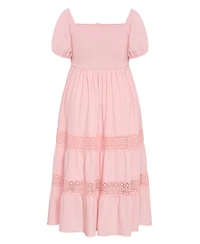 City Chic Women's Haven Embroidery Trim Maxi Dress