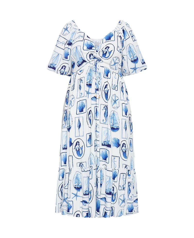 City Chic Women's Giselle Amalfi V Neck Maxi Dress