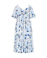 City Chic Women's Giselle Amalfi V Neck Maxi Dress