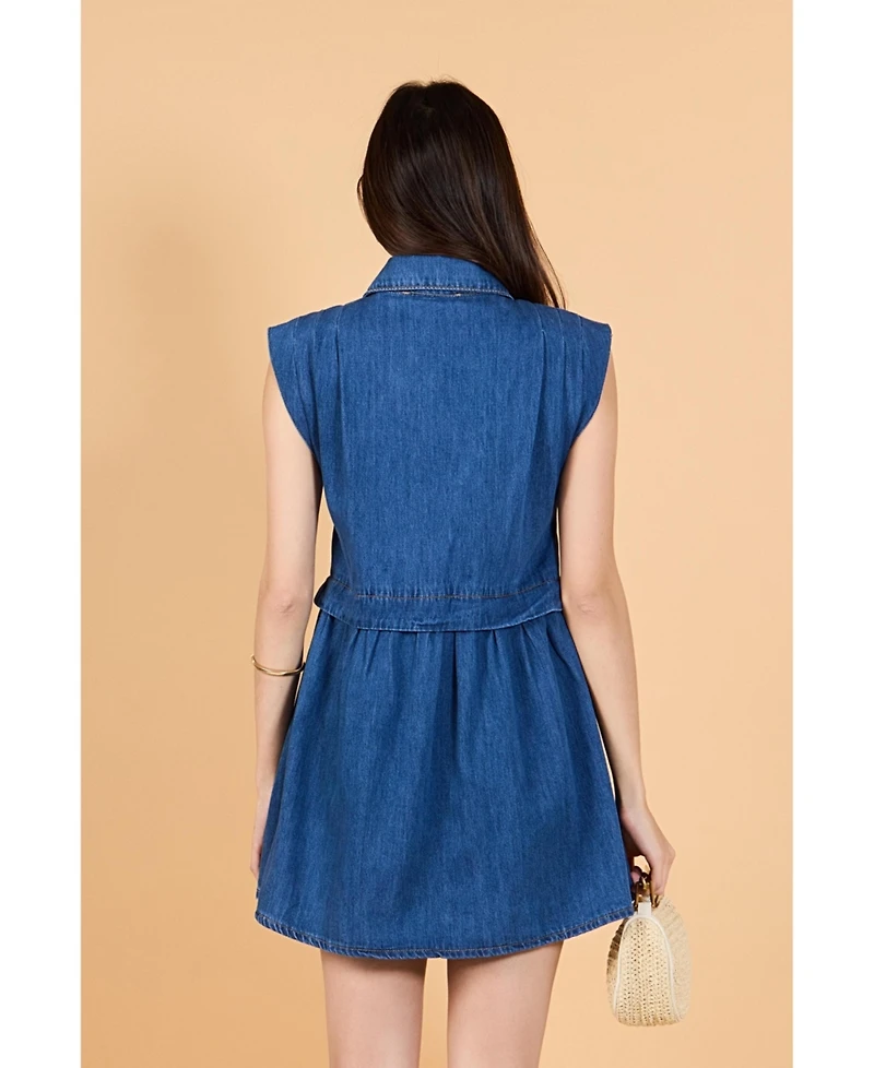 English Factory Women's Denim Shirt Mini Dress