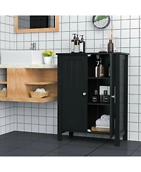 sumyeg 2-Door Bathroom Floor Storage Cabinet Space Saving Organizer