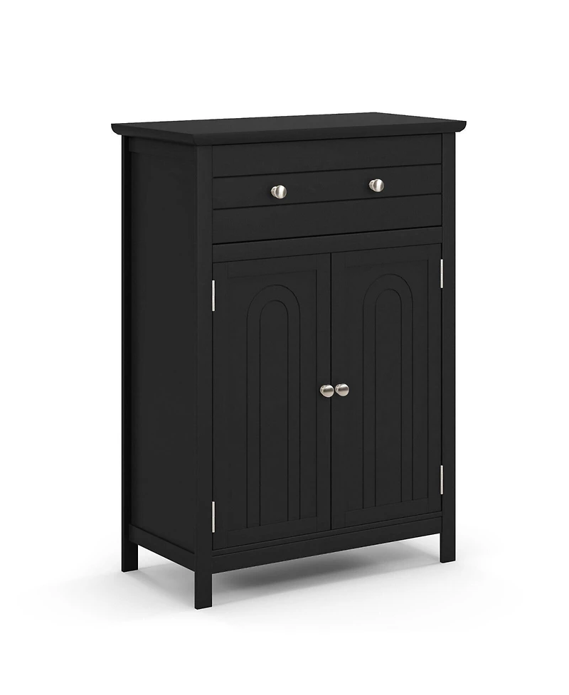 sumyeg 2-Door Freestanding Bathroom Storage Cabinet with Drawer and Adjustable Shelf