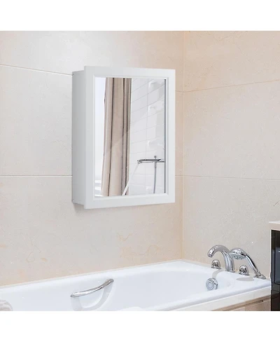sumyeg Wall Mounted Adjustable Medicine Storage Mirror Cabinet Organizer