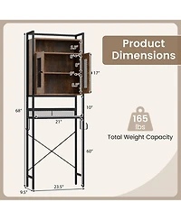 sumyeg Over The bath fixture Freestanding Storage Cabinet with Heavy Duty Metal Frame and Doors