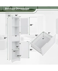 sumyeg Tall Bathroom Floor Storage Cabinet with 2 Doors and 1 Drawer