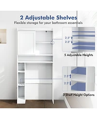 sumyeg Over The bath fixture Standing Storage Cabinet with Sliding Door Organizer