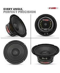 5 Core 6.5 Inch Woofer Pair 100W Car Subwoofer 4Ohm Replacement Deep Sub w Poly Cone