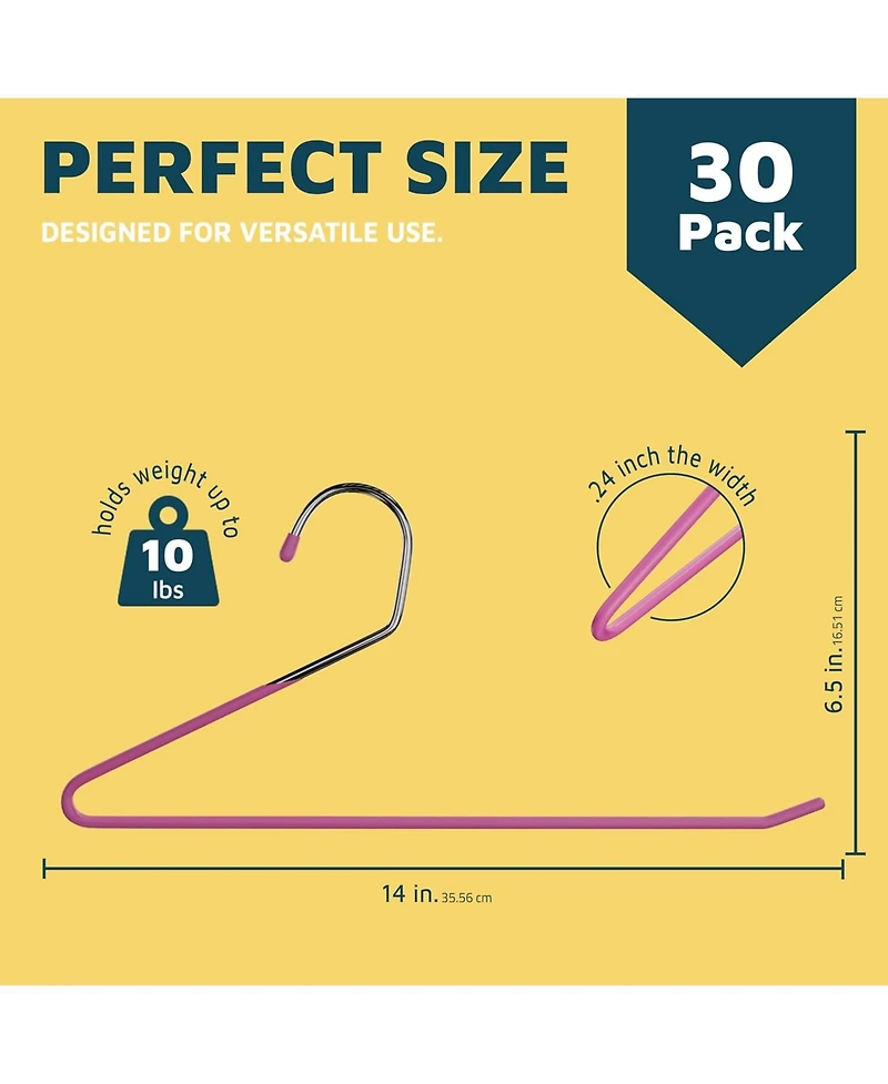 LifeMaster 30-Pc Metal Non-Slip Pants Hangers