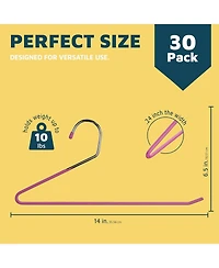 LifeMaster 30-Pc Metal Non-Slip Pants Hangers