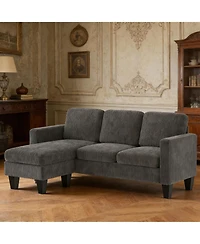 Clihome L-Shaped Conversation Sofa Corduroy Sectional Couch Sofa