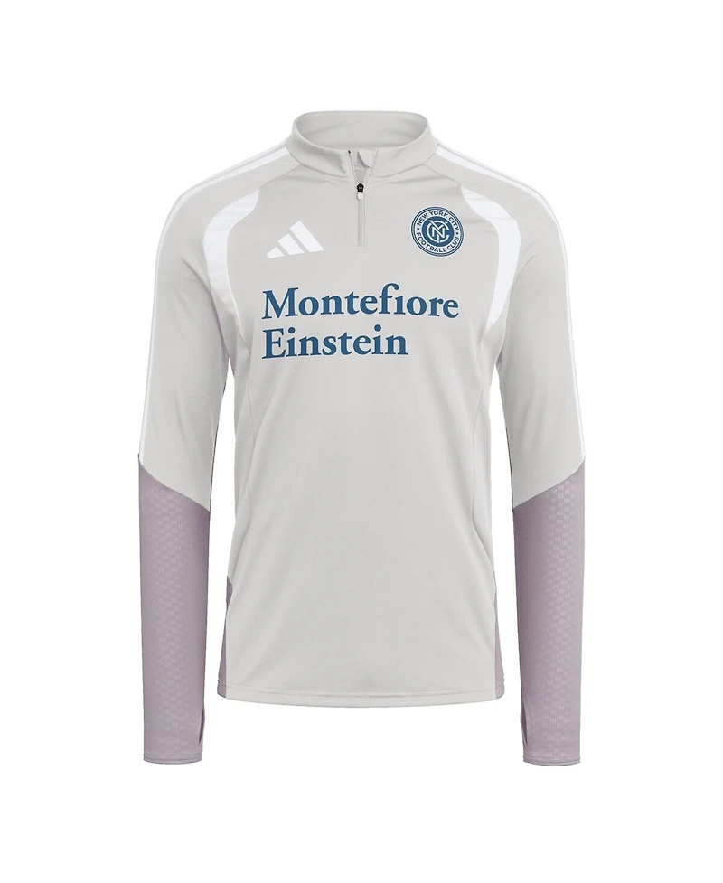 Adidas Men's Silver New York City Fc 2026 Tiro Competition Quarter-Zip Training Sweatshirt