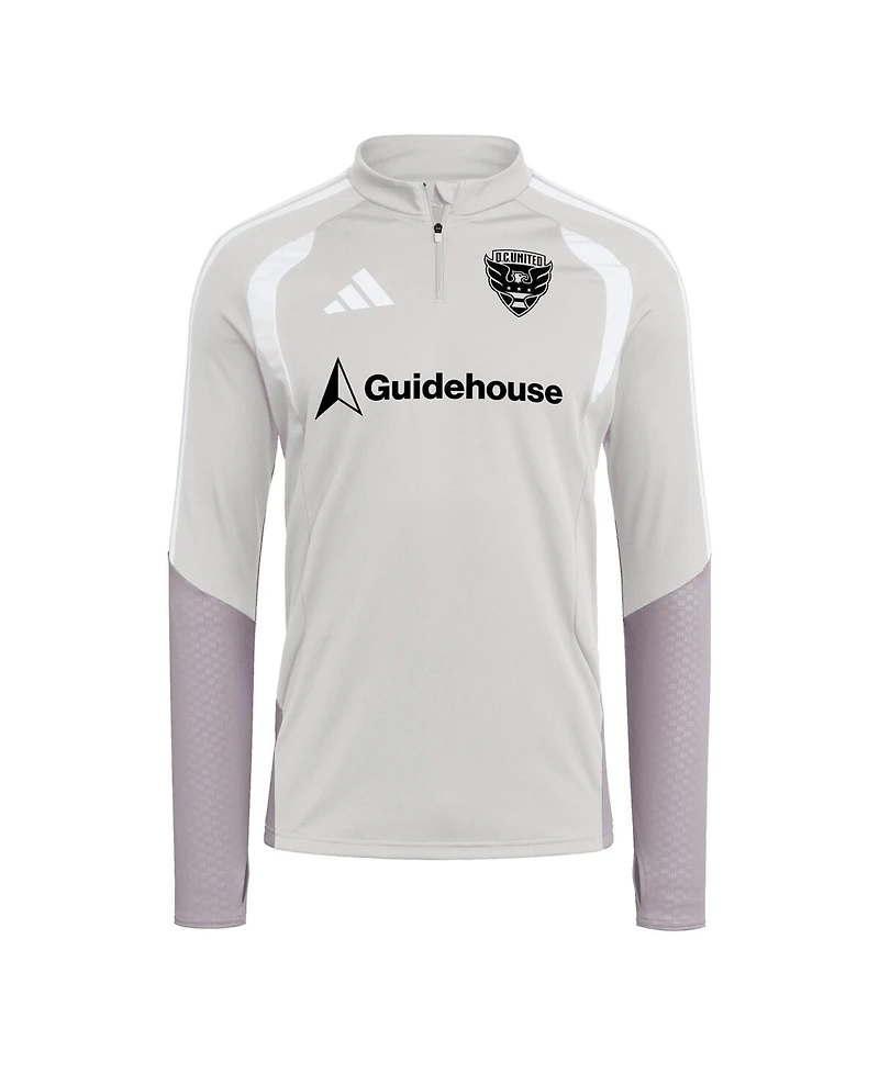 Adidas Men's Silver D.c. United 2026 Tiro Competition Quarter-Zip Training Sweatshirt