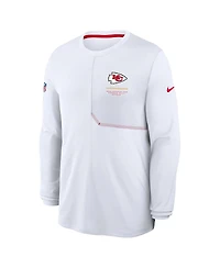 Nike Men's White Kansas City Chiefs Sideline Coaches Uv Dri-fit Long Sleeve T-Shirt