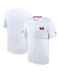 Nike Men's White San Francisco 49ers Sideline Uv Dri-fit Coaches T-Shirt