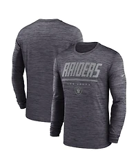 Nike Men's Black Las Vegas Raiders Sideline Offensive Transition Velocity Dri-fit Long Sleeve T-Shirt