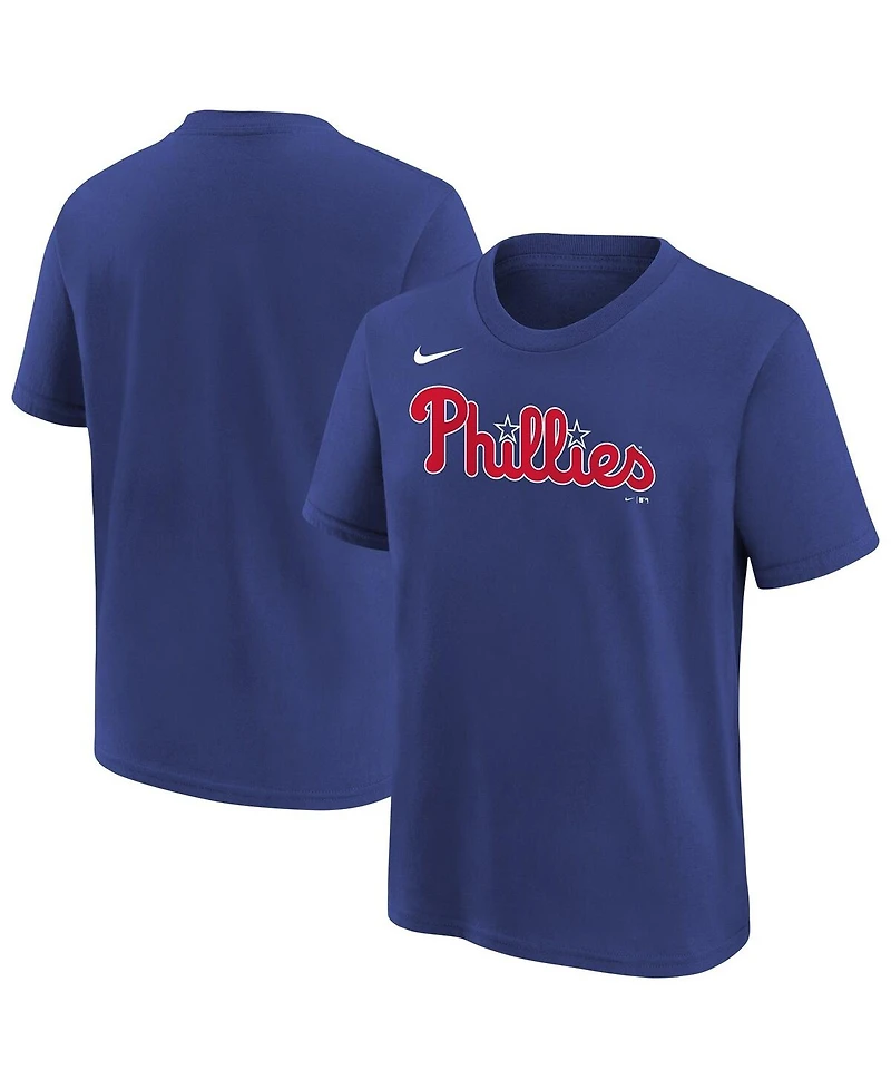 Nike Big Boys and Girls Royal Philadelphia Phillies Wordmark T-Shirt