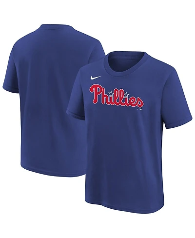 Nike Big Boys and Girls Royal Philadelphia Phillies Wordmark T-Shirt