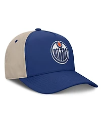 Fanatics Men's Royal/Tan Edmonton Oilers 2026 Stanley Cup Playoffs Locker Room Adjustable Hat