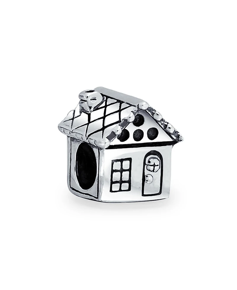 Bling Jewelry New Homeowner House Charm Bead Oxidized .925 Sterling Silver Fits European Bracelet