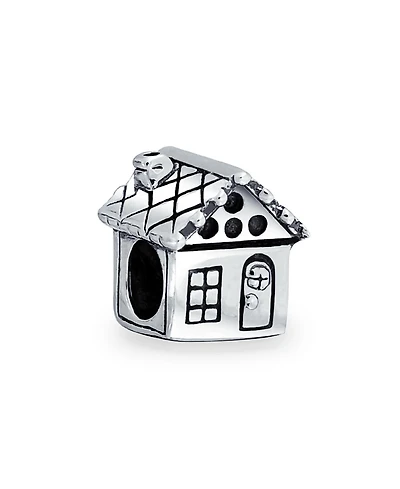 Bling Jewelry New Homeowner House Charm Bead Oxidized .925 Sterling Silver Fits European Bracelet