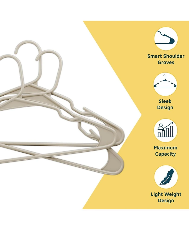 Lifemaster heavy-duty plastic hangers with non-slip grooves and space-saving design hold 5 Pounds and are ideal for clothes and dresses Pack of 20