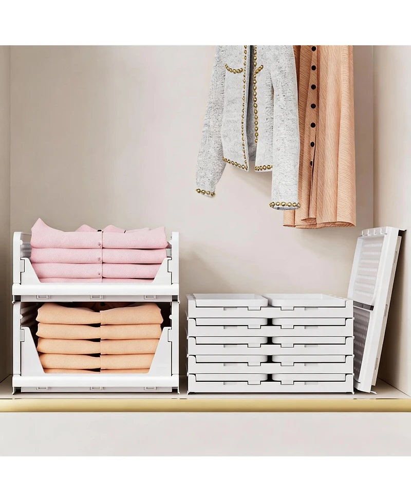 Yigii 5-Pack Stackable Storage Bins for Home Organization