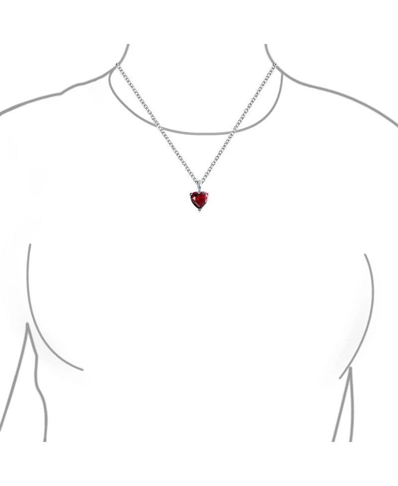 Bling Jewelry 5CT Cubic Zirconia Heart Shaped Solitaire Pendant Necklace .925 Sterling Silver