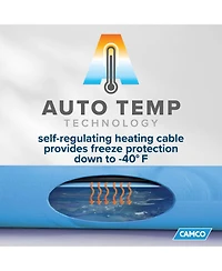 Camco Heated 50 Foot Rv Drinking Water Hose, Freeze Regulator Down to