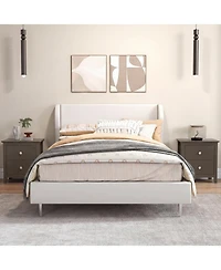 Gymax 2-Pieces Modern Nightstand with Storage 2 Drawers and Support Legs for Bedroom