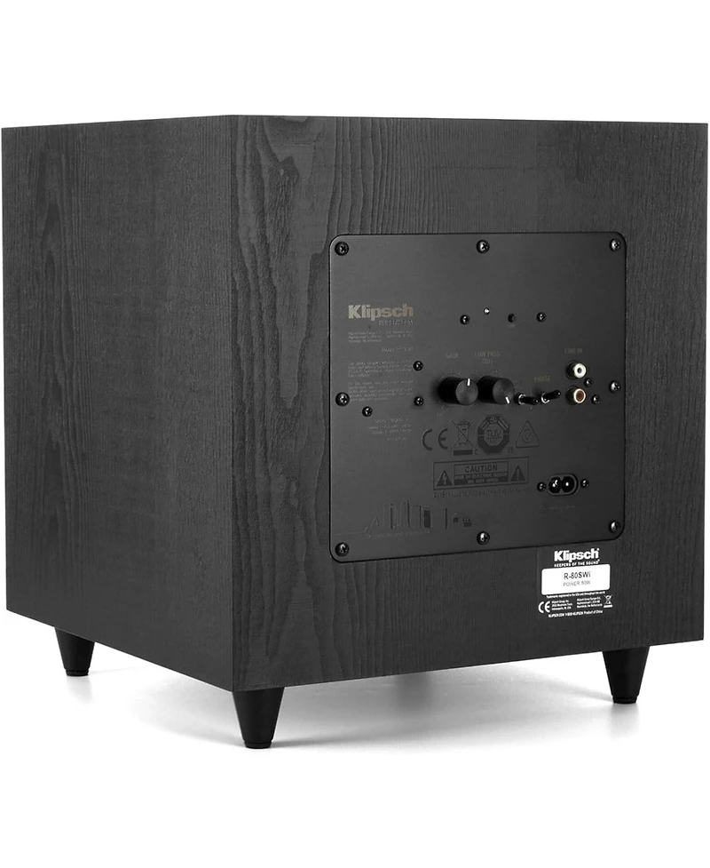 Klipsch R-80SWi 8-Inch 150W Wireless Powered Subwoofer with Deep Bass, Black