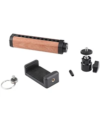 Camvate Wooden Handle Grip w/Adjustable phone Clip Mini Ball Head Mount