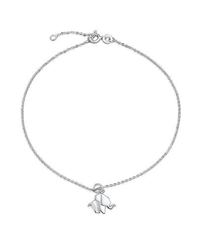 Bling Jewelry Lucky Origami Animal Anklet Zoo Elephant Charm Ankle Bracelet .925 Sterling Silver Adjustable