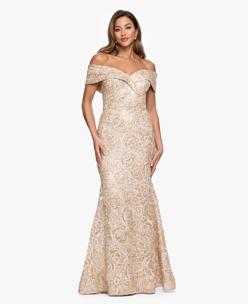 Xscape Women's Off-The-Shoulder Ball Gown