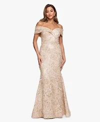 Xscape Womens Off The Shoulder Ball Gown