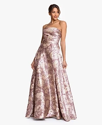 Xscape Women's Strapless Brocade Ball Gown