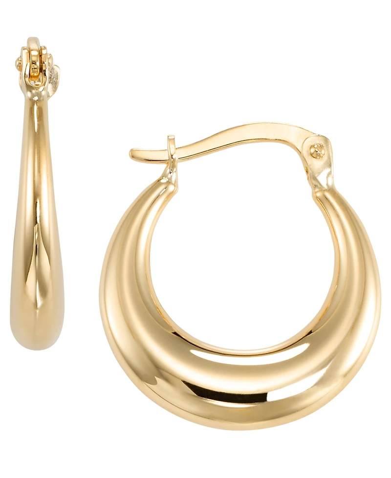Macy's Grated Round Hoop Earrings in 10k Yellow Gold