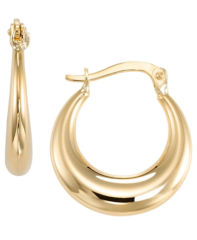 Macy's Grated Round Hoop Earrings in 10k Yellow Gold