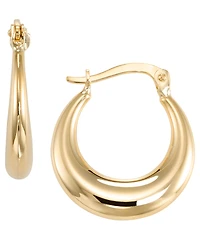 Macy's Grated Round Hoop Earrings in 10k Yellow Gold