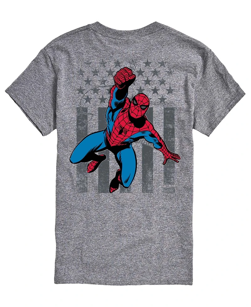 Airwaves Men's Spiderman Crawling Flag Short-Sleeve Graphic T-Shirt