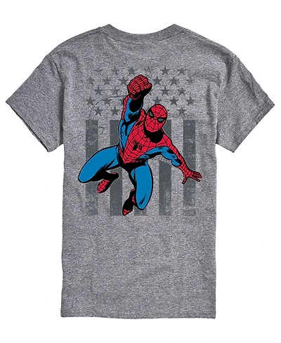 Airwaves Men's Spiderman Crawling Flag Short-Sleeve Graphic T-Shirt