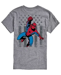 Airwaves Men's Spiderman Crawling Flag Short-Sleeve Graphic T-Shirt