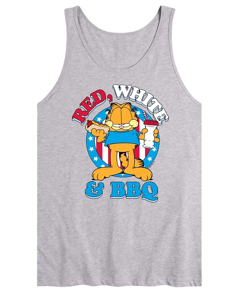 Airwaves Men's Garfield Red White And Bbq Sleeveless Graphic Tank T-Shirts