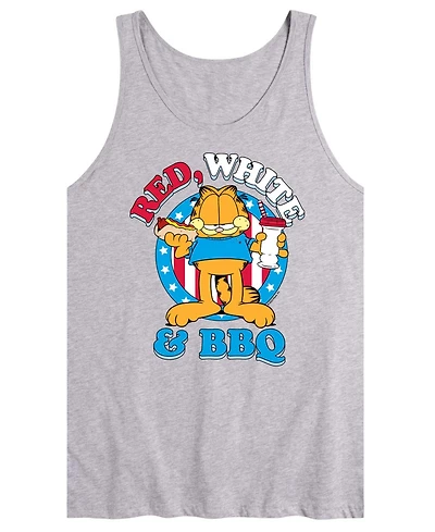 Airwaves Men's Garfield Red White And Bbq Sleeveless Graphic Tank T-Shirts