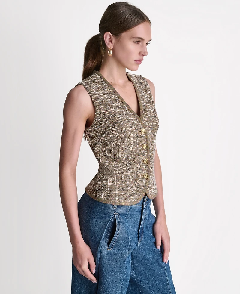 Bcbg Women's V-Neck Button-Front Vest