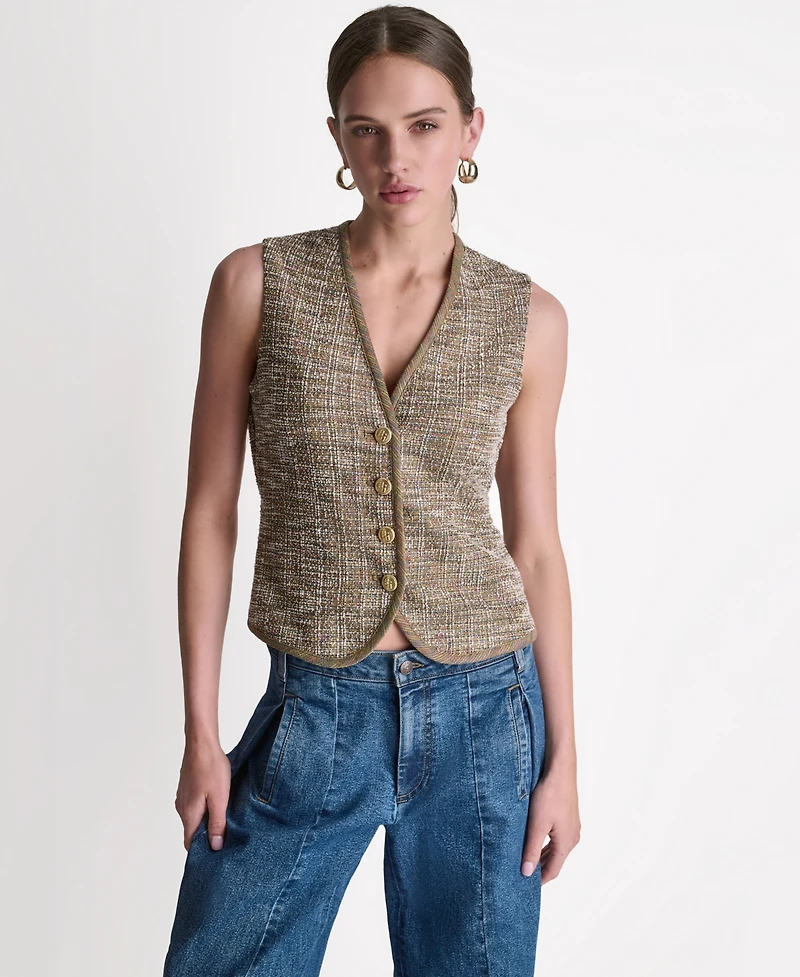 Bcbg Women's V-Neck Button-Front Vest