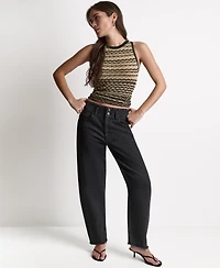 Bcbg Women's Seamed Mid-Rise Loose-Fit Jeans