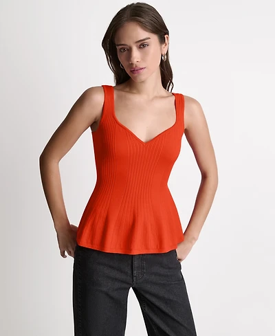 Bcbg Women's Peplum Rib Sleeveless Tank Top