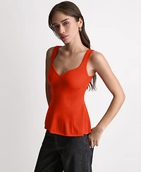 Bcbg Women's Peplum Rib Sleeveless Tank Top