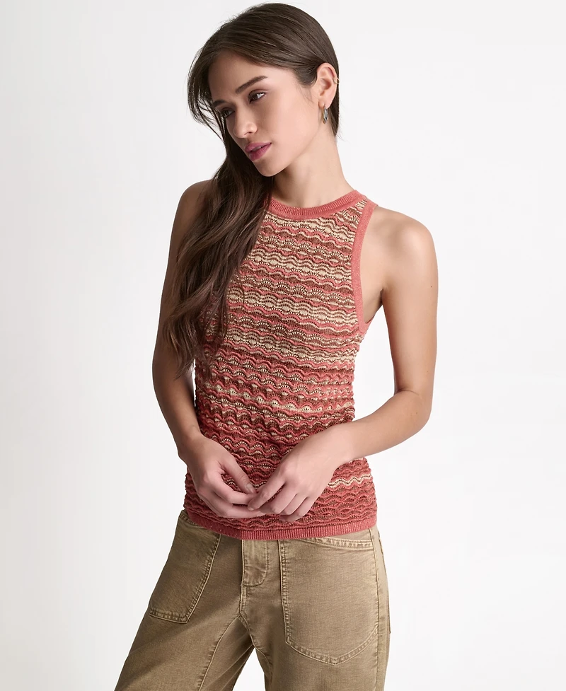 Bcbg Women's Lurex Stripe Sleeveless Top