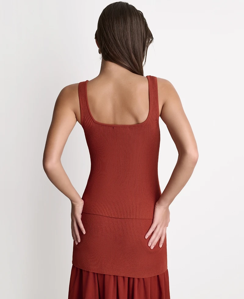 Bcbg Women's Rib Shell Sleeveless Sweater Tank Top